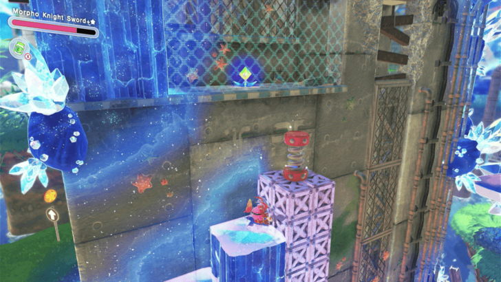 Kirby and the Forgotten Land - Star-Crossed World - Washed Away at the Cement Summit Spring Location.