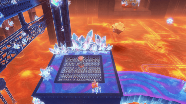 Kirby and the Forgotten Land - Star-Crossed World - Crystal Beast Pack Volcano Battle Spring Location.png