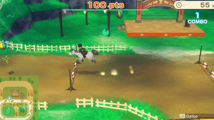 Story of Seasons Grand Bazaar - Horse Jumping Over Hurdle