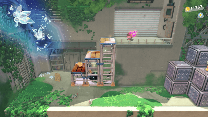 Kirby and the Forgotten Land - Star-Crossed World - Lost in Alivel Mall Stairs Location