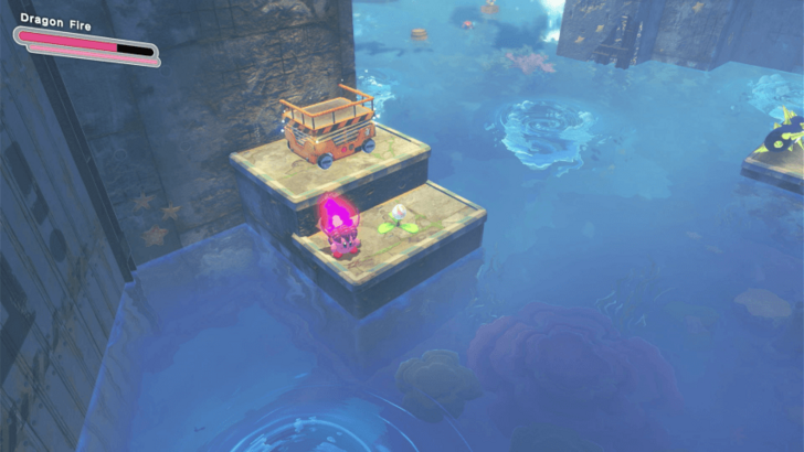 Kirby and the Forgotten Land - Star-Crossed World - Washed Away at the Cement Summit Scissor Lift Location.png