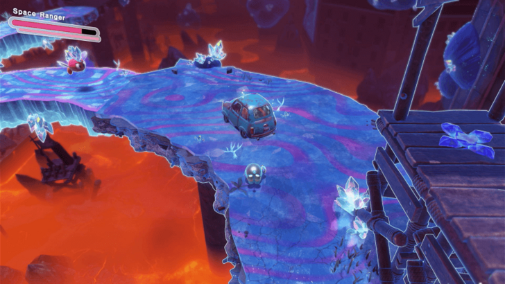 Kirby and the Forgotten Land - Star-Crossed World - Crumbling Fiery Forbidden Lands Car Location (1)