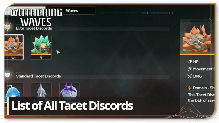 Wuthering Waves List of All Tacet Discords