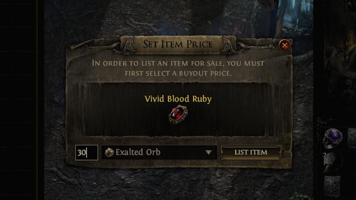 List Items for Sale in Merchant Tabs