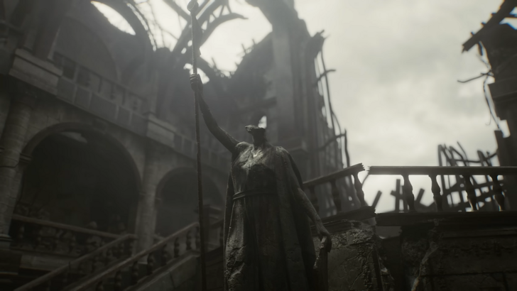 Raccoon Police Department destroyed, statue in the middle defaced