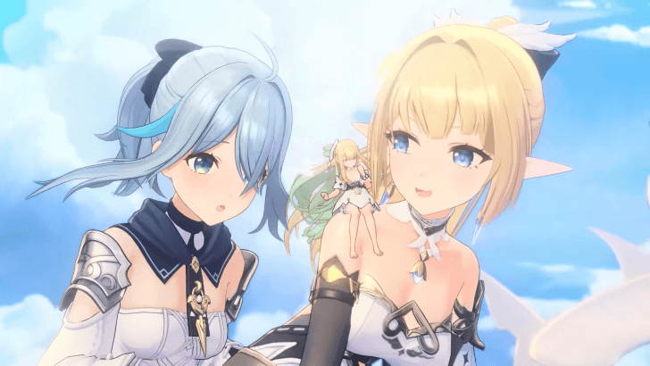 Azur Promilia’s main character and Symphoria in flight