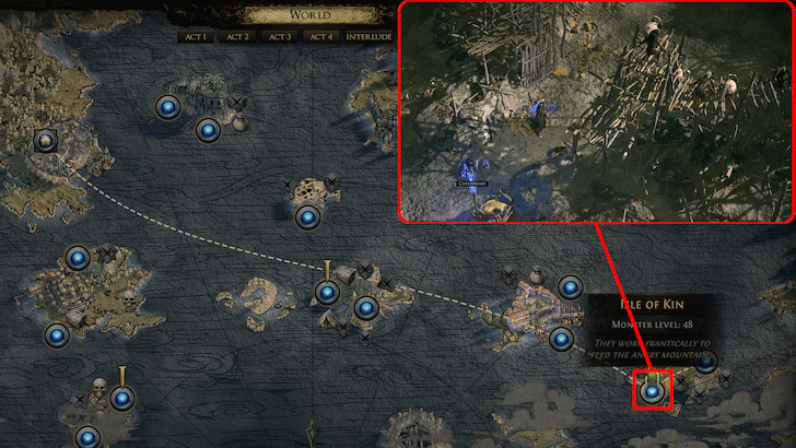 Path of Exile 2 - The Blind Beast Location