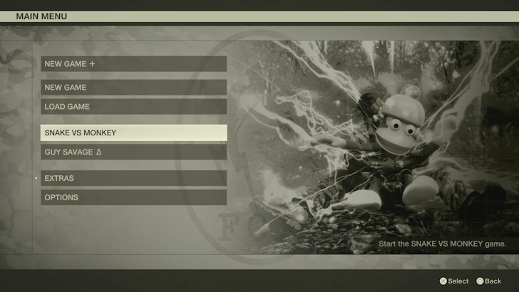 Select Snake vs Monkey From Main Menu
