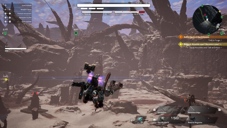 Daemon X Machina: Titanic Scion Flying Around the Wasteland