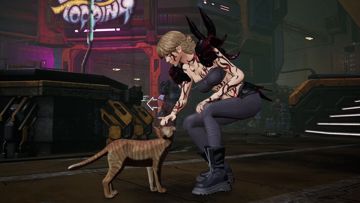 Daemon X Machina: Titanic Scion Protagonist Petting a Cat