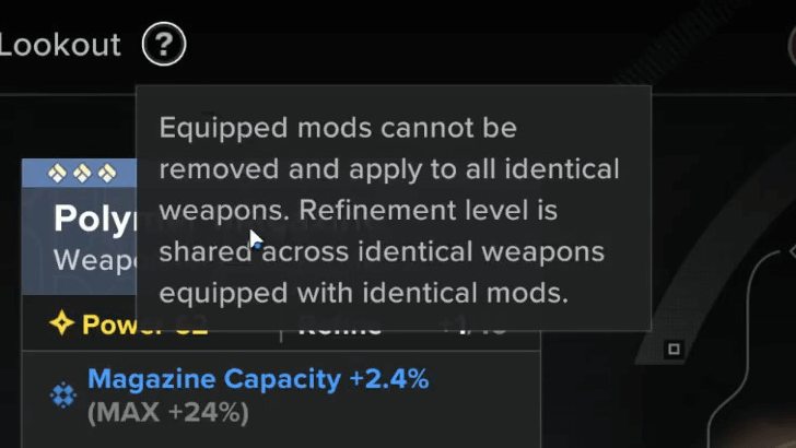 Equipped Mods Transfer Limit