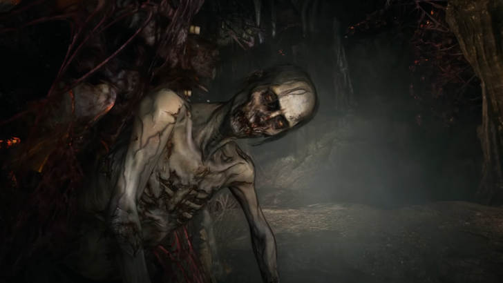 A screenshot from Dying Light: The Beast showing a zombie stuck to a wall, barely able to move