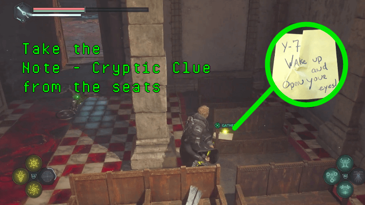 Hell is Us - Enter the church in Jeljin and take the Note - Cryptic Clue on one of the seats