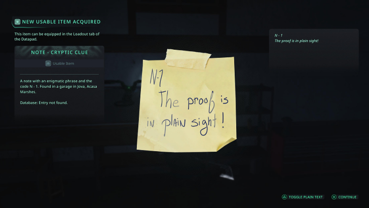 Hell is Us - Take the Note - Cryptic on the table inside the Acasa - Auto Repairs shop