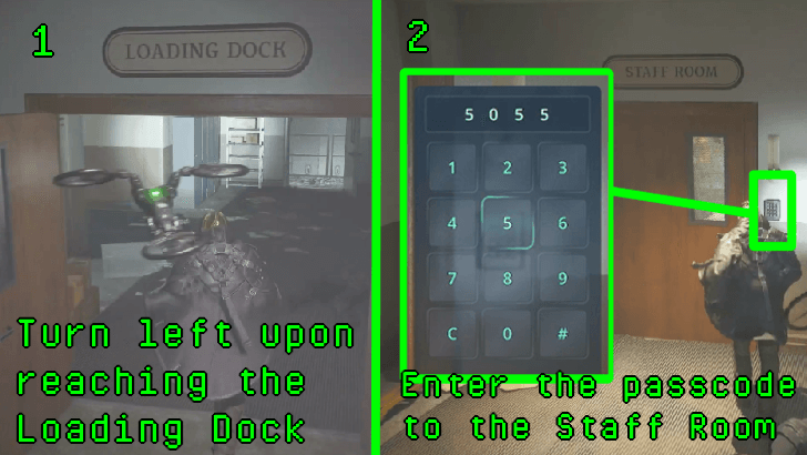 Hell is Us - Turn left upon reaching the Loading Dock, then enter the passcode to the Staff Room