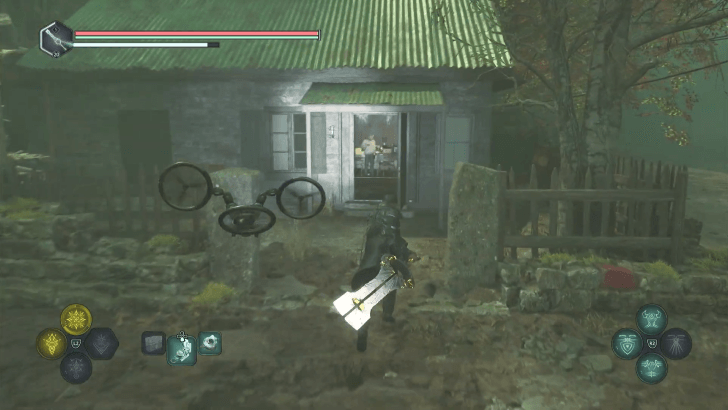 Ill-Gotten Gains - Use the basement of the house to travel to the other side