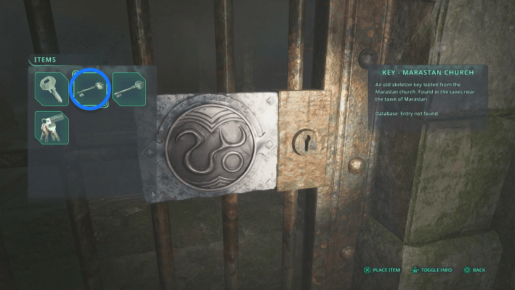 Ill-Gotten Gains - Use the Key on the Locked Door in the Catacombs in Marastan