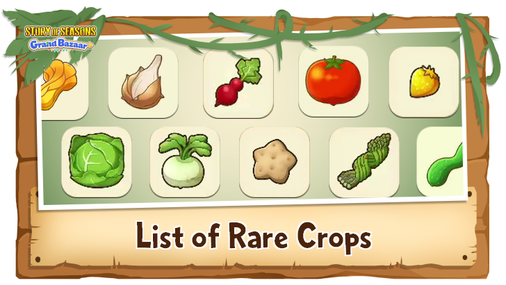Story of Seasons Grand Bazaar - List of Rare Crops