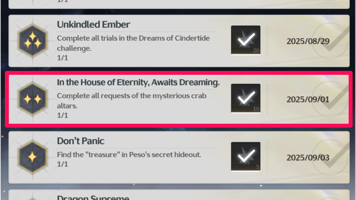 Crab Altar Achievement