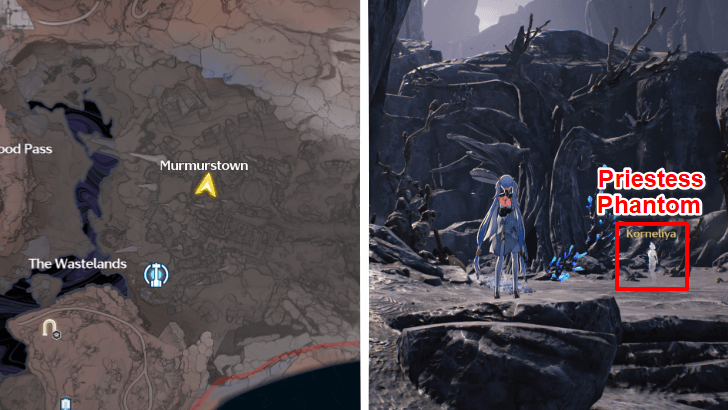 Wuthering Waves Priestess Phantom in Murmurstown Map Location