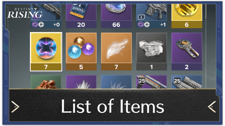 List of Items