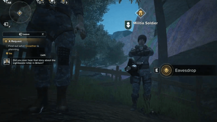 Eavesdrop on the Soldiers as Crowther