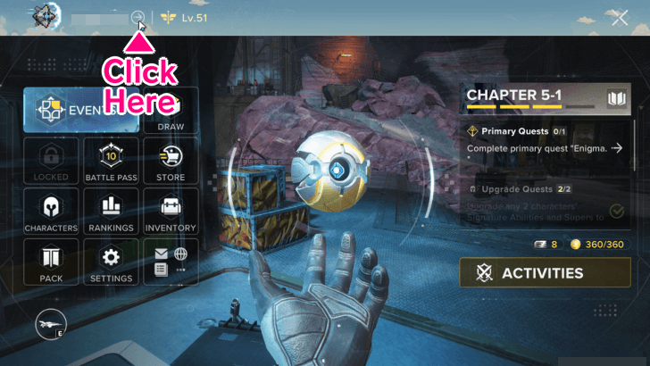 Destiny Rising - Ghost Menu