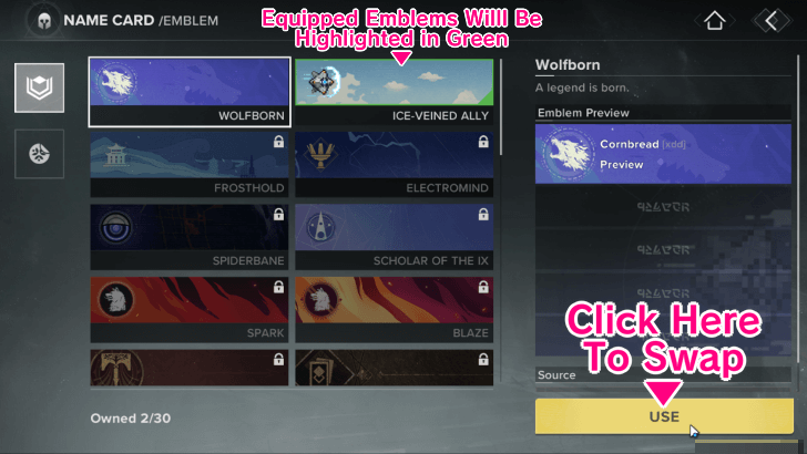 Destiny Rising - Equip Name Card