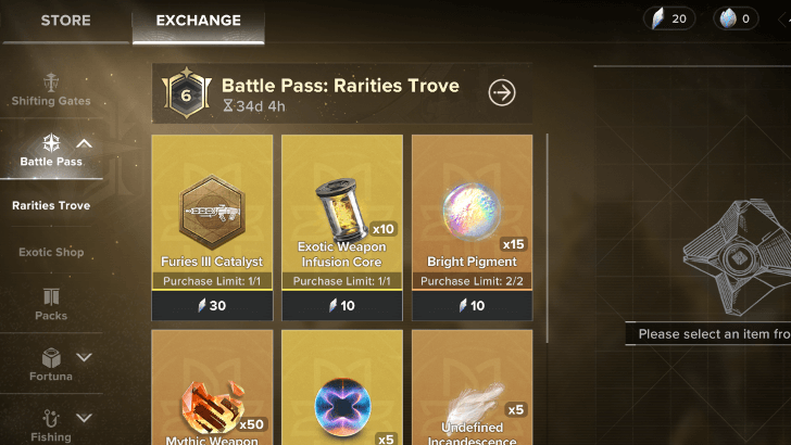 Battle Pass Rarities Trove