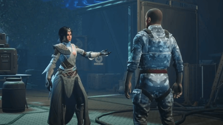 Attal and a Soldier Talking