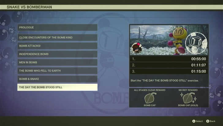 MGS Delta Remake Bomberman Menu