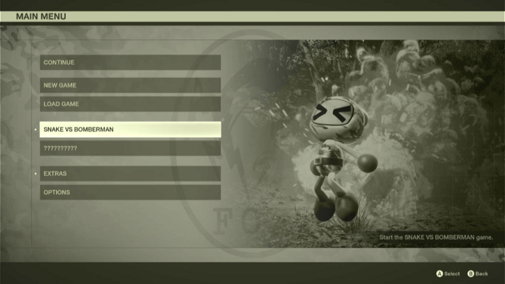 MGS Delta Remake Bomberman Main Menu