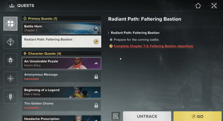 Radiant Path Faltering Bastion for Chapter 7-2