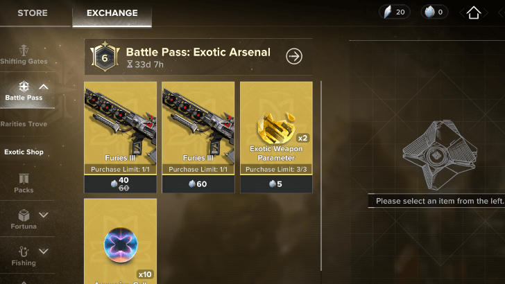 Battle Pass Exotic Arsenal