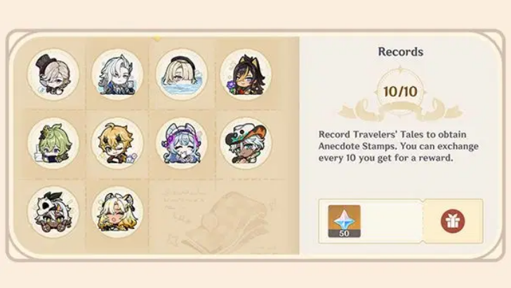 Genshin - Anecdote Stamps