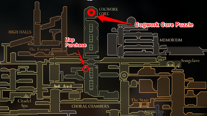 Cogwork Core Puzzle Location