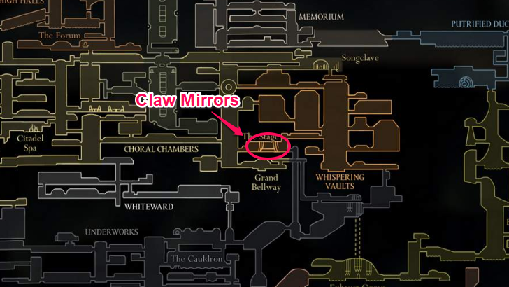Claw Mirrors Map Location