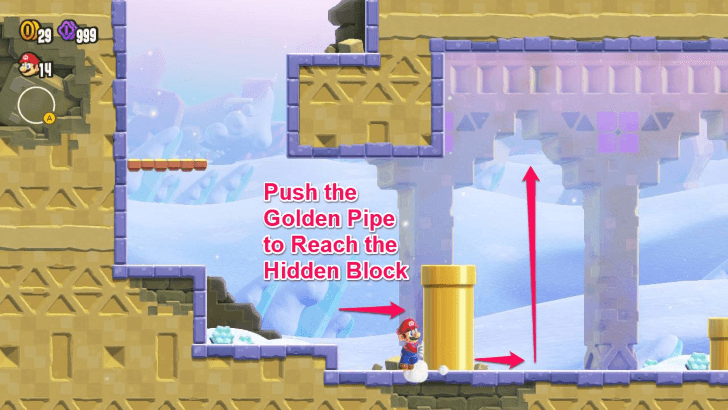 Mario Wonder - Search Party Puzzling Park Tip for Golden Pipe