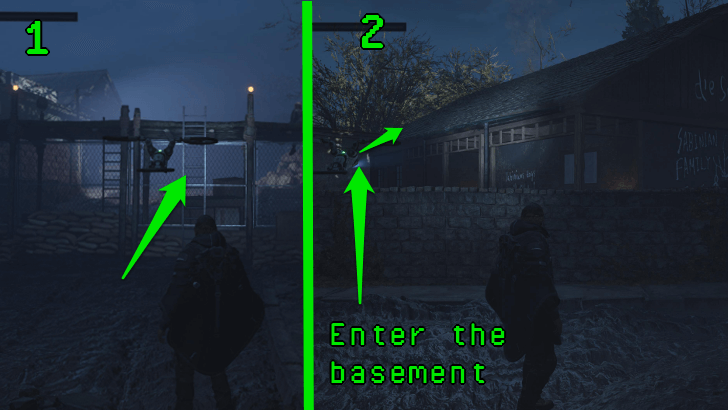 Hell is Us - Go up the fences and enter the basement in the brown house down the road