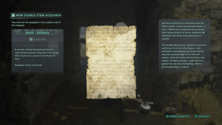 How to UseNote - Exodus