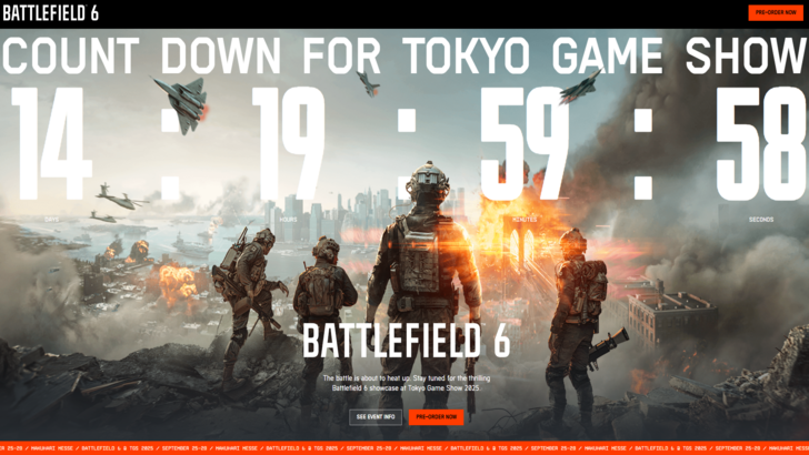 Battlefield 6 TGS 2025 countdown