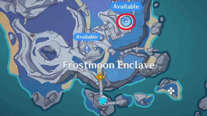 Genshin Impact - Frostmoon Enclave Meeting Point Location