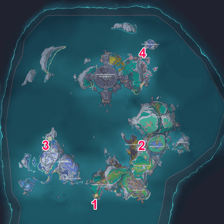 Nod-Krai Luna 1 All Shrines of Depths Map Locations