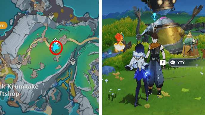 Genshin - The Stress of Changing Careers Quest Guide - Talk to Vaino at Clink-Clank Krumcake Craftshop