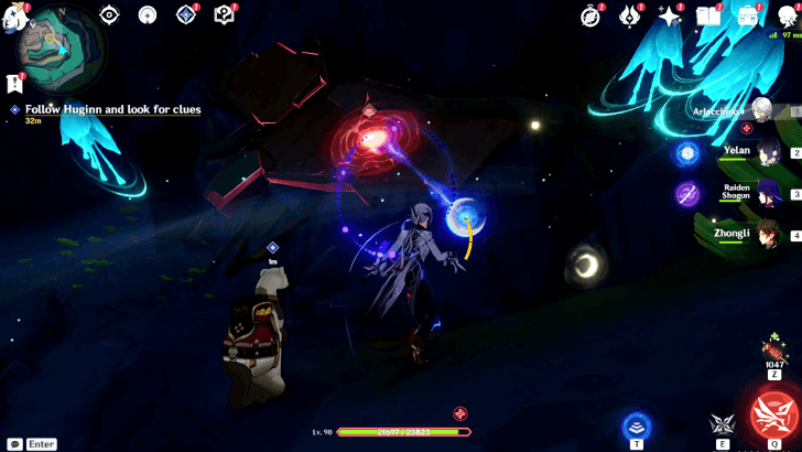 Genshin Impact - The Tale-Telling Heart - Follow Huginn - Use Unipolar Crystronite