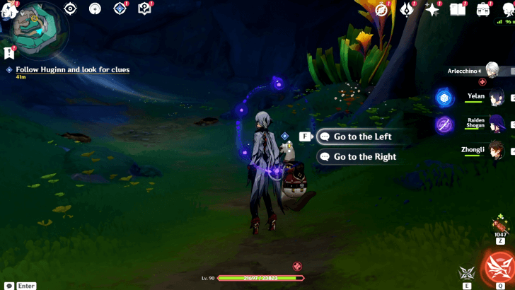 Genshin Impact - The Tale-Telling Heart - Follow Huginn - Pick Go Left