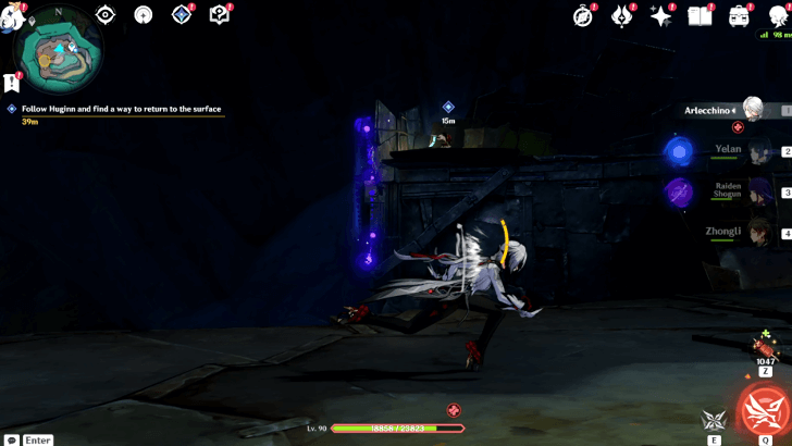 Genshin Impact - The Tale-Telling Heart - Return to the surface - Follow Huginn