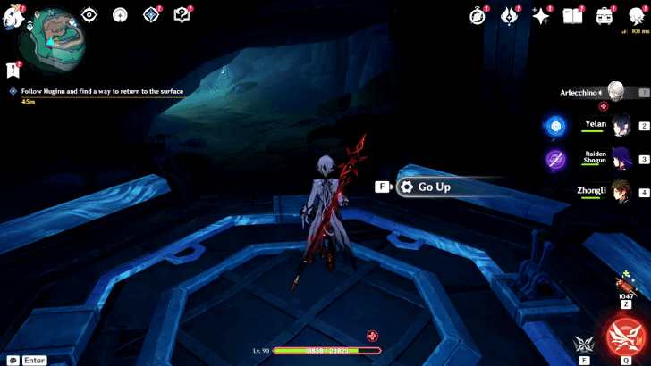 Genshin Impact - The Tale-Telling Heart - Return to the surface - Use the lift to go back up