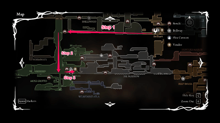 Bone Bottom Supplies Route Map