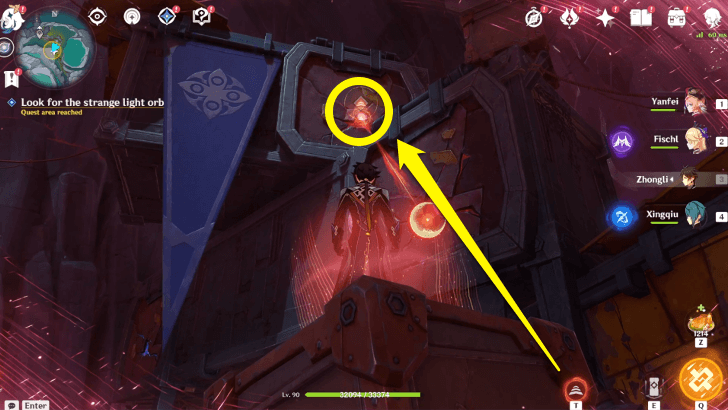 Genshin - Crimson Cleansing - Look for the Strange Light Orb Step 2